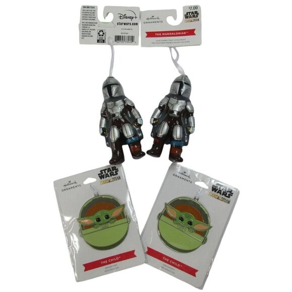 2x Disney‎ Hallmark Star Wars Mandalorian The Child Christmas Tree Ornament - Picture 1 of 7